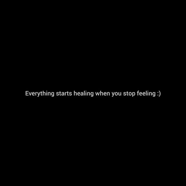 a black background with the words everything starts when you stop feeling