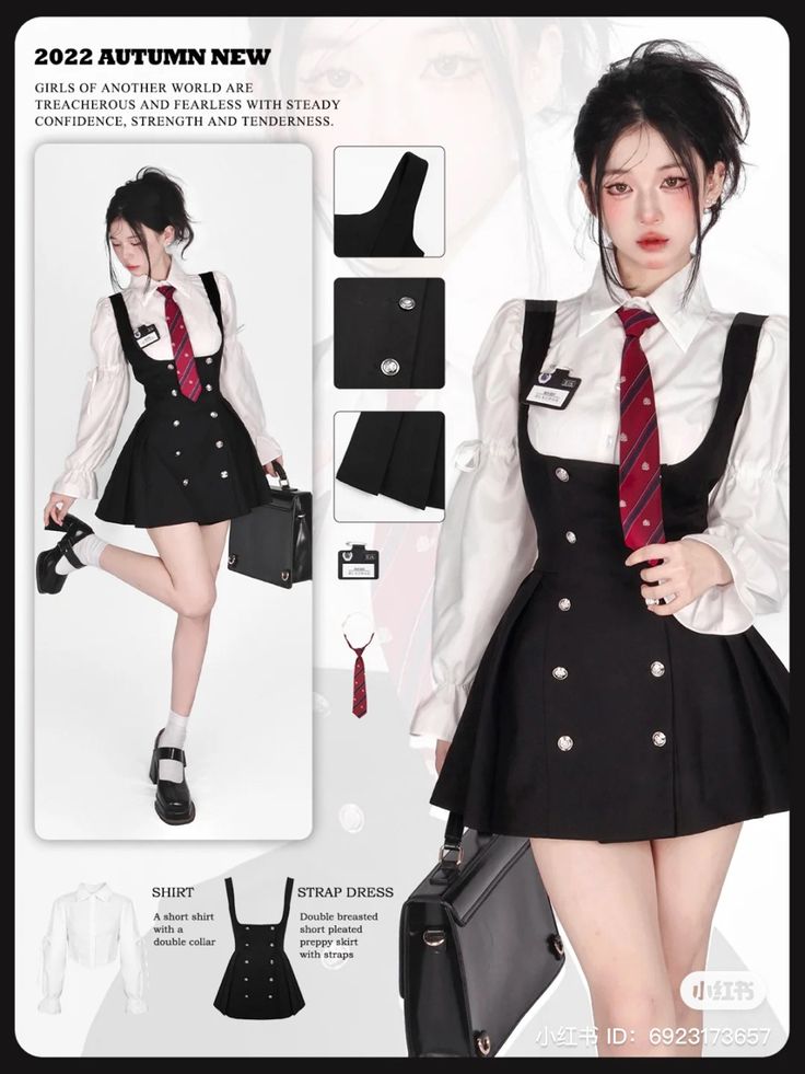 Anime Outfits Female Real Life, Name Of Clothes, Uniform Aesthetic, Chinese Outfits, Chinese Outfit, Chinese Fashion, Ulzzang Fashion, Chinese Clothing, Fashion Design Sketches