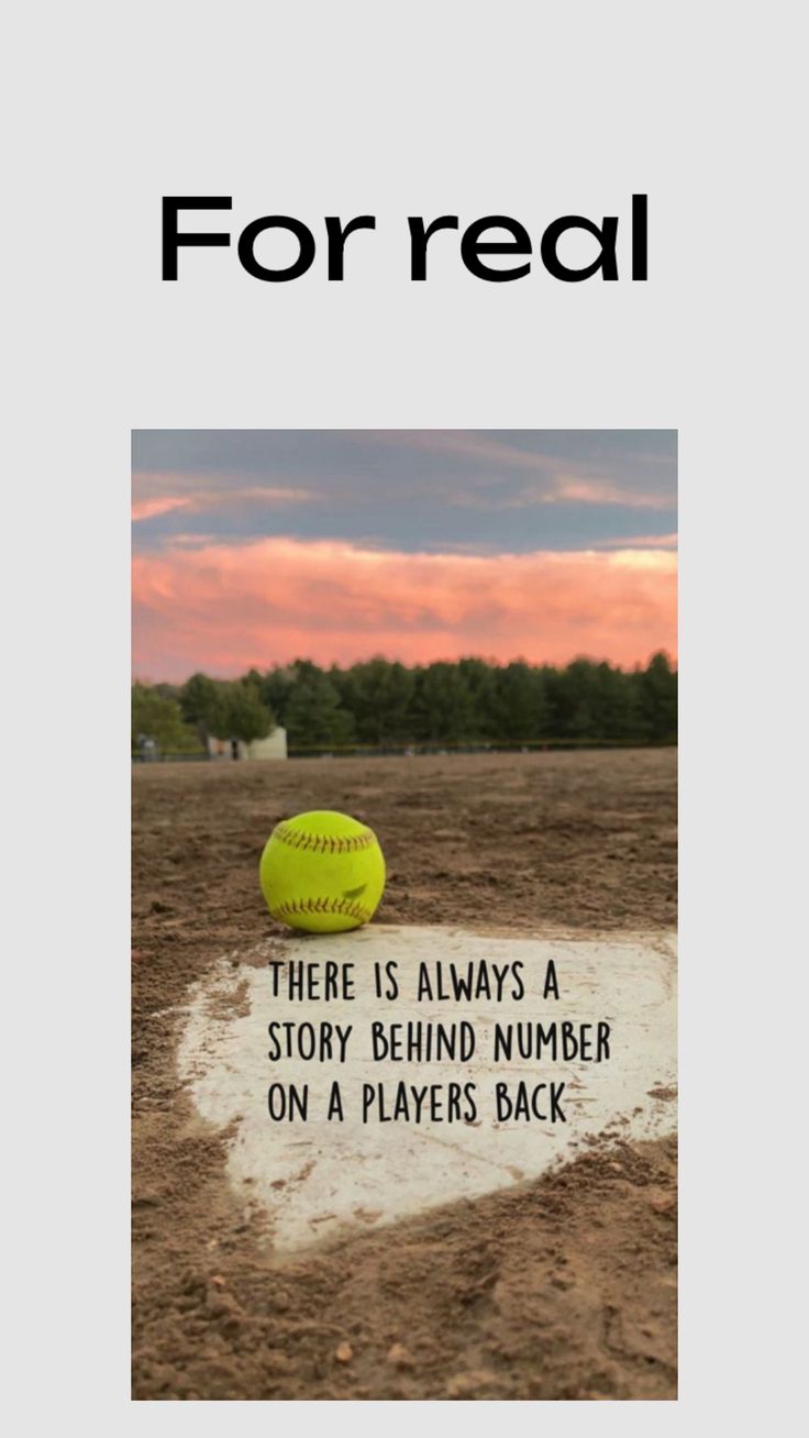 a yellow ball sitting on top of a dirt field with the words for real above it