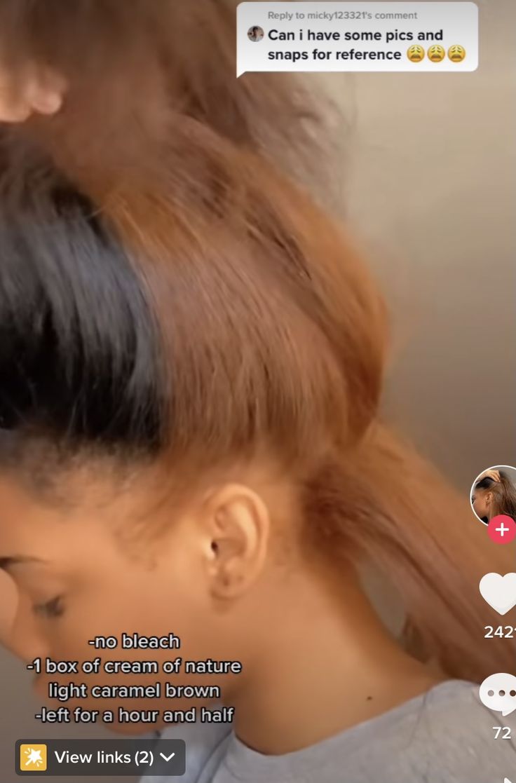 Skunk Stripe Under Hair, Skunk Stripe Honey Brown, Dyed Hair For Black Women Peekaboo, Skunk Stripe Hair Light Skin, Honey Blonde Peekaboo Hair, Brown And Black Skunk Stripe, Honey Brown Underneath Black Hair, Peekaboo Natural Hairstyles, Honey Brown Peekaboo Hair