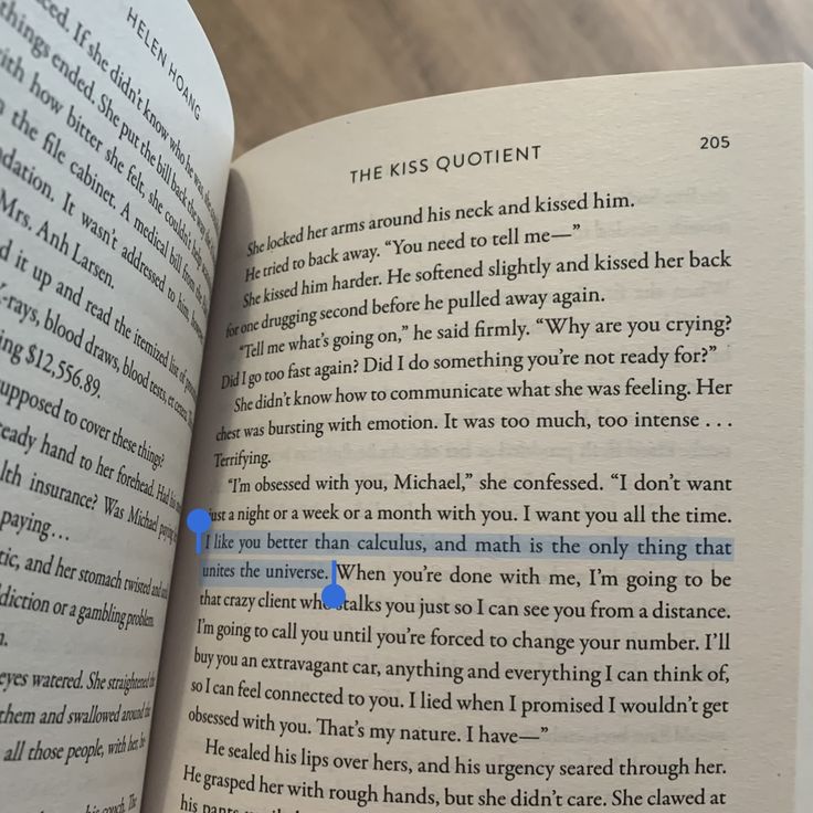 an open book with the words in blue highlighted on it's page, which appears to be reading