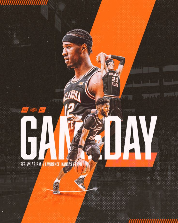 a basketball player in black and orange with the words gam day on it's side