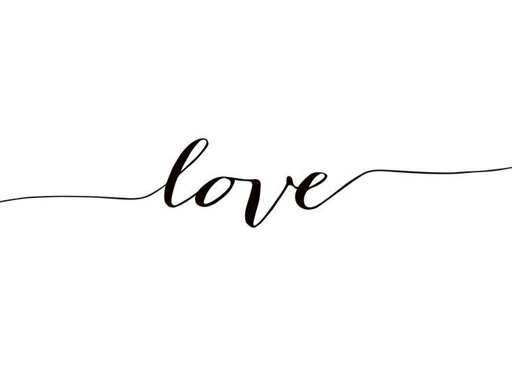 the word love written in black ink