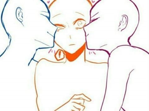 an image of two people facing each other with one person kissing the other's face