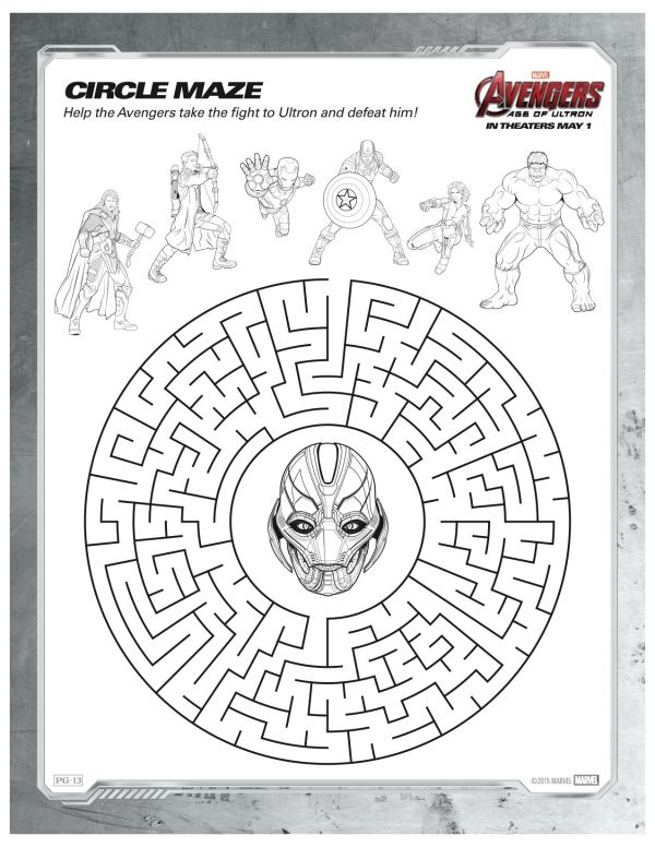 the avengers maze is shown in black and white