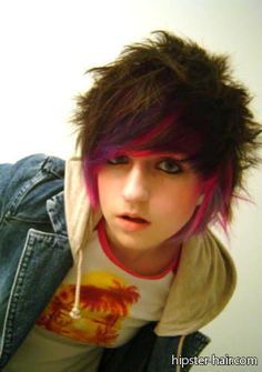 Emo Hair on Pinterest | Short Emo Hairstyles, Emo Hairstyles and ... Emo Hair Short, Scene Kid Hair, Short Emo Haircuts, Scene Hair Colors, Short Emo Hair, Curly Scene Hair, Scene Haircuts, Pink Short Hair, Emo Boy Hair