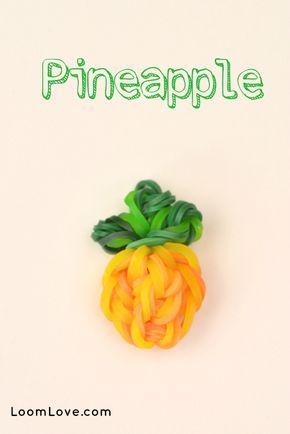 a pineapple made out of loom noodles on top of a white background with the words pineapple above it