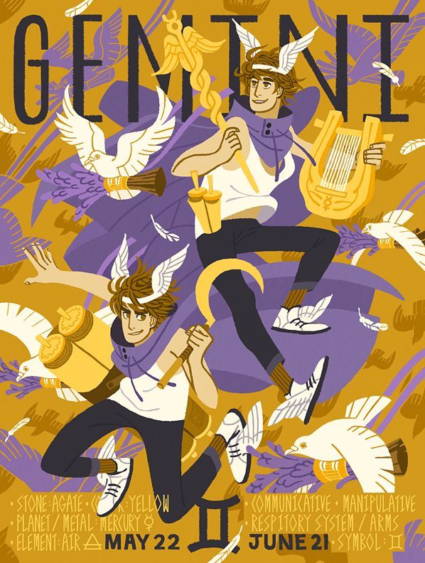 the poster for gentune featuring two men with musical instruments and birds flying around