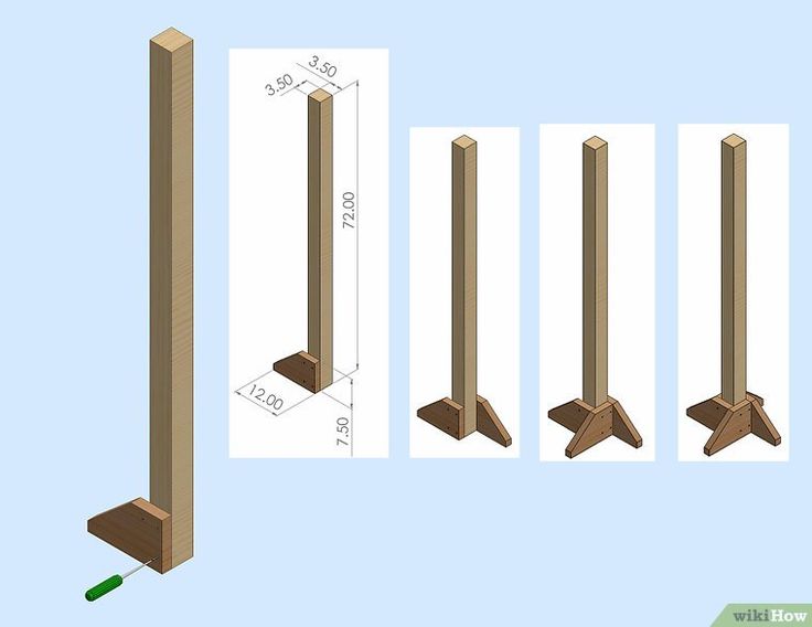 three different types of wooden posts with measurements for each pole and how to measure them