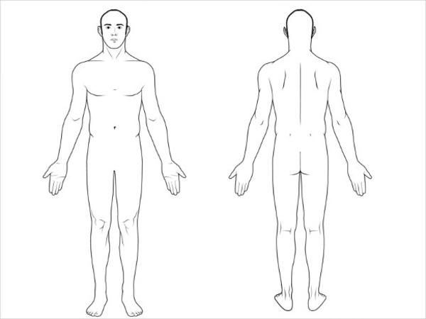 the outline of a man's body and head