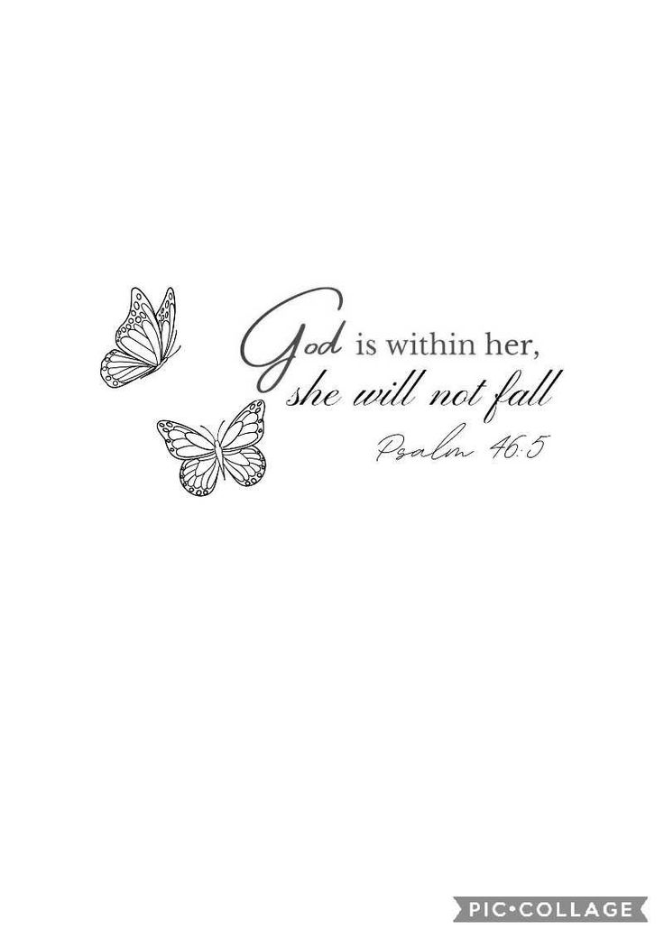 two butterflies with the words god is within her she will not fall