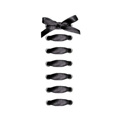 four pieces of black ribbon tied to each other