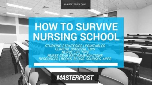 a classroom with rows of desks and chairs in front of the words how to survive nursing school