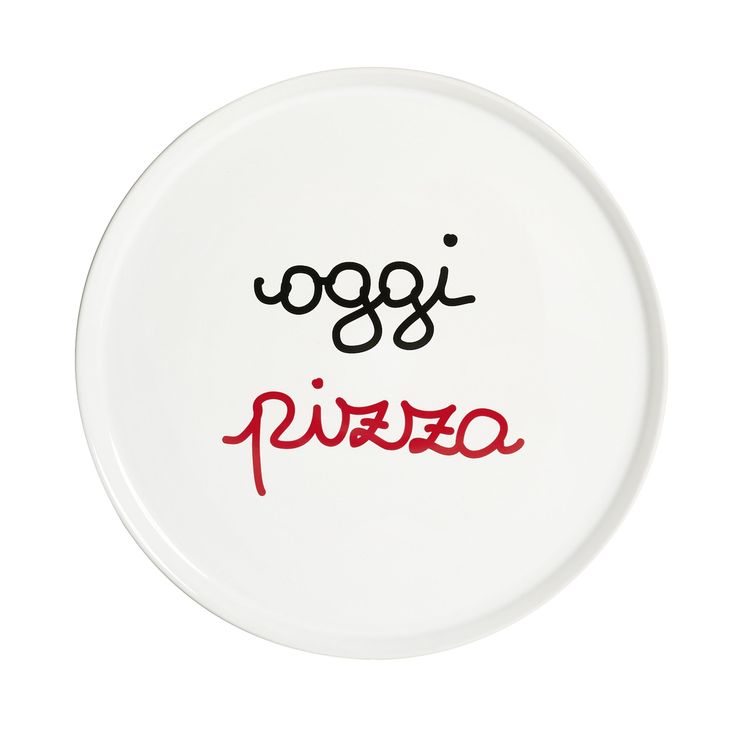 a white frisbee with the words yoga and pizza written in red on it