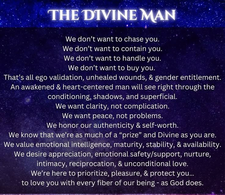 the divine man poem written in blue and purple