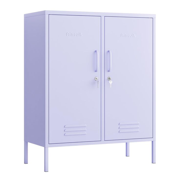 a white cabinet with two doors on each side