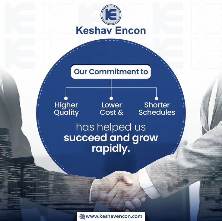 two men shaking hands in front of a blue circle with the words, our commitment to higher cost & low prices has helped us to grow rapidly