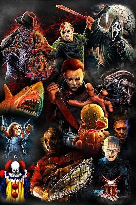 a poster with many different characters on it