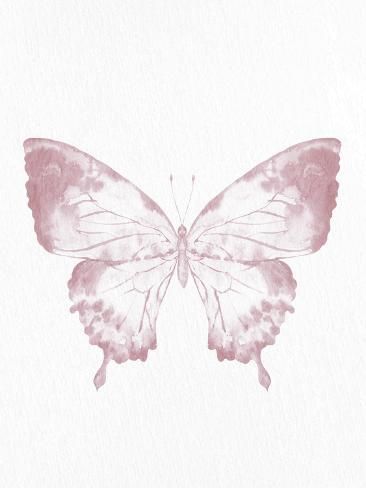 a watercolor painting of a pink butterfly