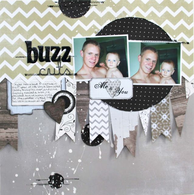 a scrapbook page with some pictures on it