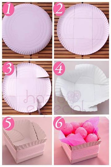 steps to make a paper plate heart box