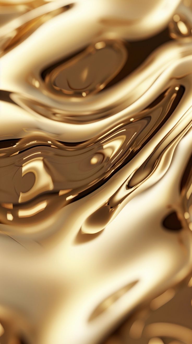 an abstract gold background with wavy lines and drops of liquid or water on the surface