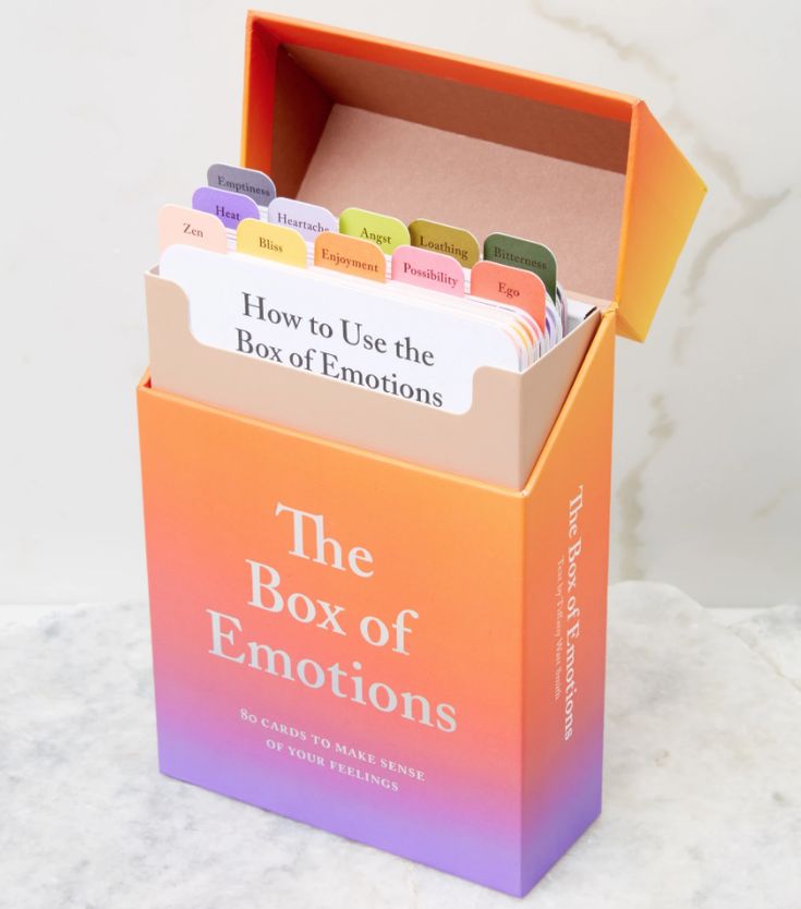 the box of emotions is open and ready to be used as an office supply unit