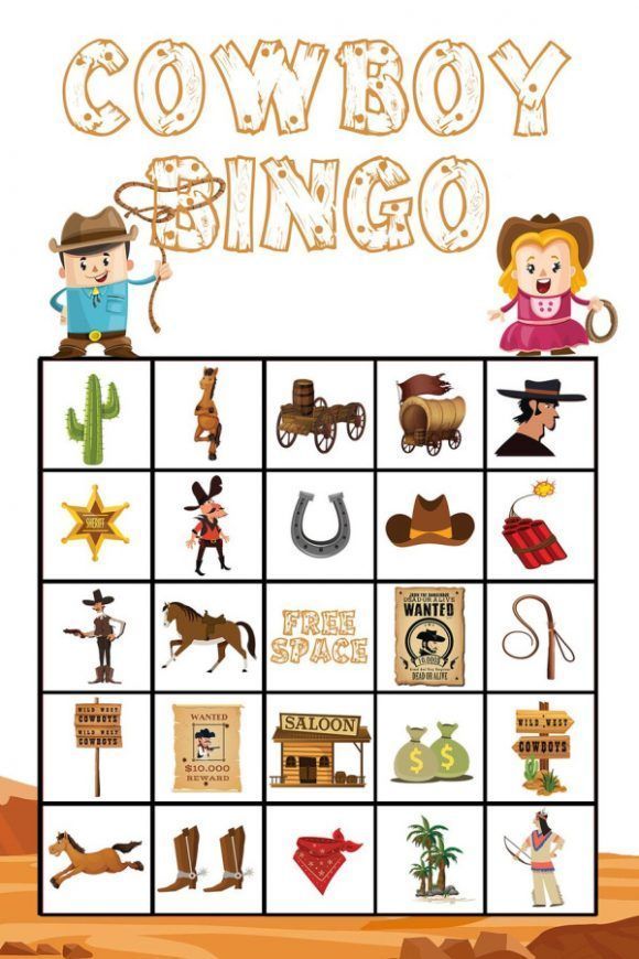 Cowboy Bingo Wild West Bingo Printable Free, Cowboy Craft Ideas, Wild West Prek Activities, Cowboy Games Western Theme, Cowboy Bingo Printable Free, Cowboy Scavenger Hunt, Western Bingo Printable Free, Wild West Themed Crafts, Horse Party Games For Kids