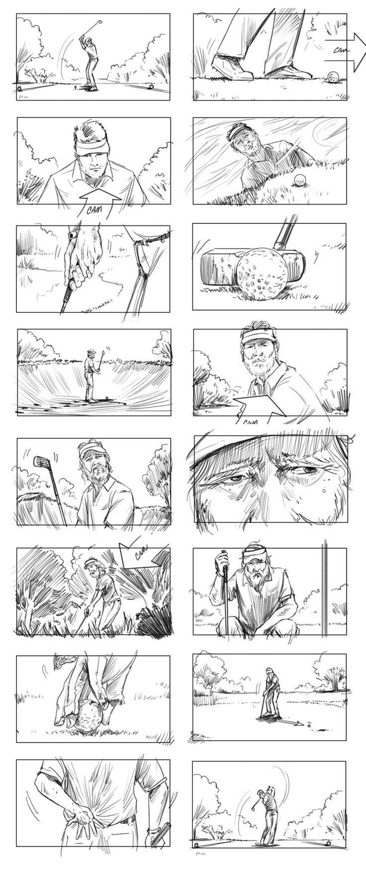 the storyboard for an animation film