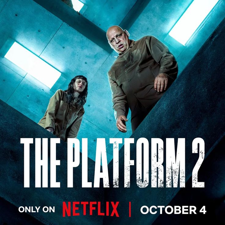 the platform 2 movie poster with two people standing next to each other in an empty room