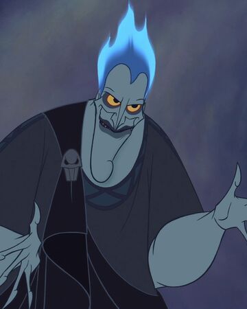 an animated character with blue hair and yellow eyes, wearing a black caped outfit