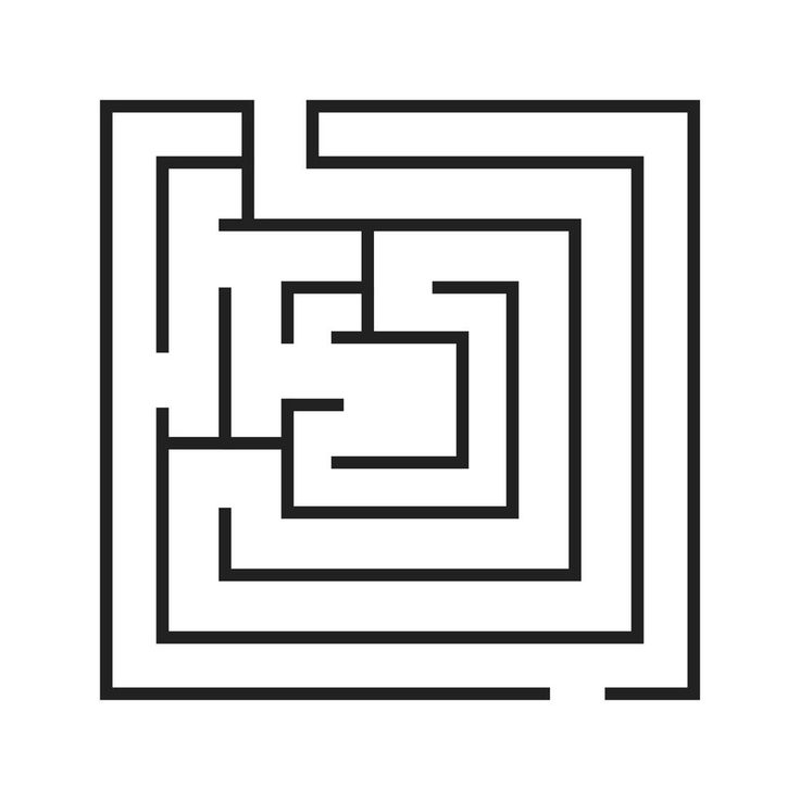 a black and white image of a square maze