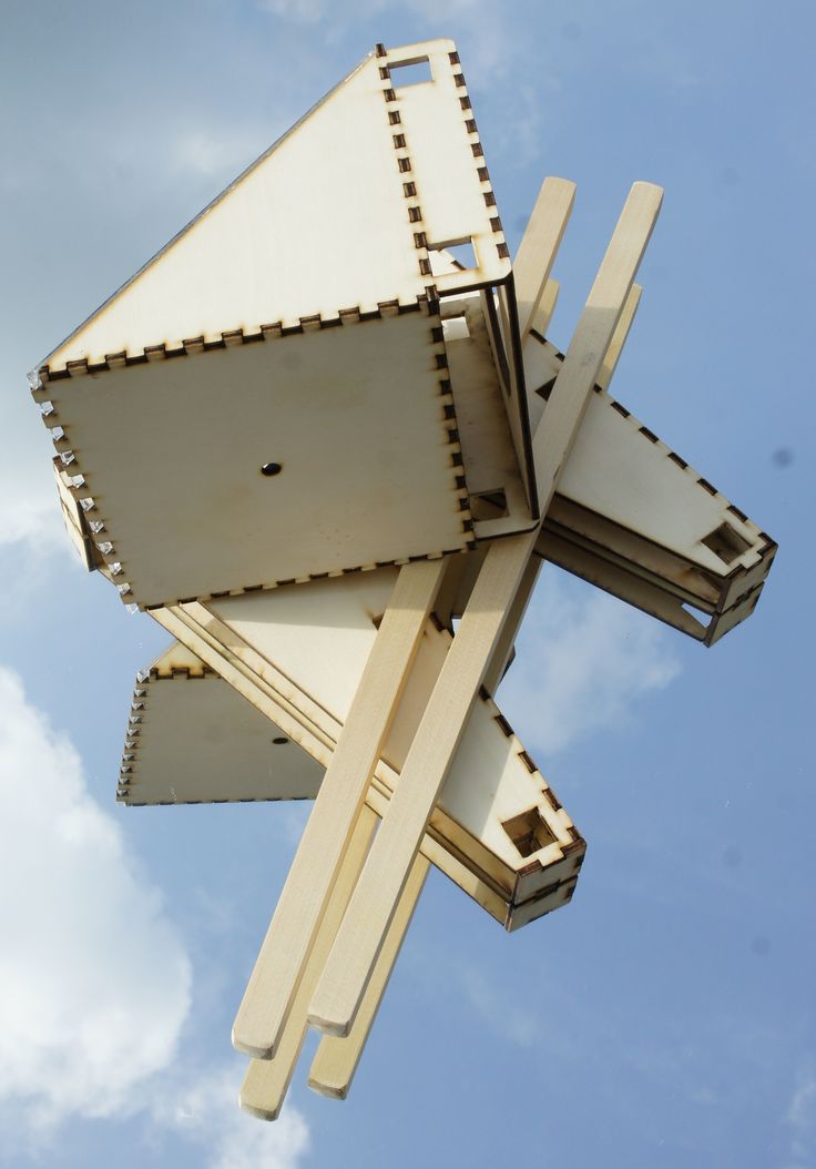 an upside down wooden sign against a blue sky