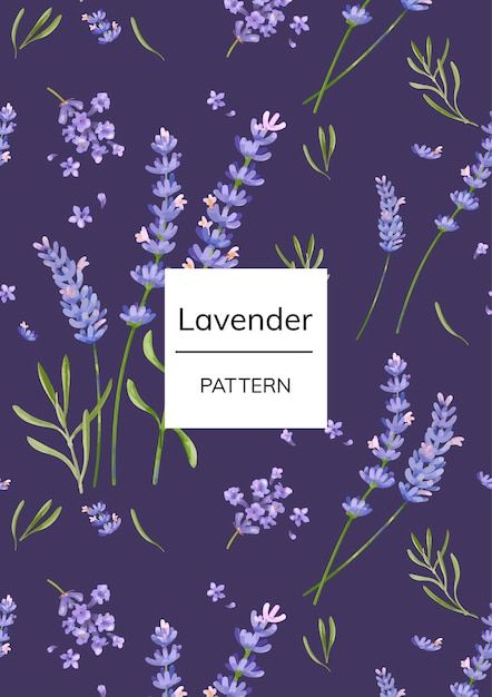 lavender flowers on a purple background with the words lavender pattern