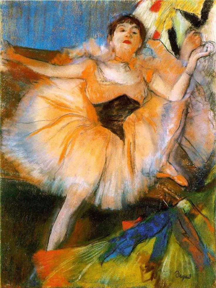 a painting of a ballerina holding an umbrella