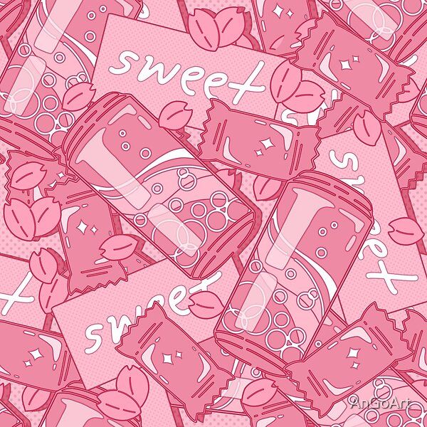 a bunch of pink objects that are in the shape of hearts and bows on a pink background