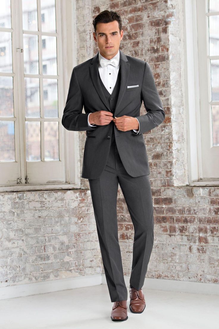 Michael Kors Ultra Slim Steel Grey Sterling Wedding Suit Ultra Slim Fit Suit | Jim's Formal Wear Grey Suit Wedding, Grey Tuxedo, Types Of Suits, Prom Tuxedo, Charcoal Suit, Burgundy Bridesmaid Dresses, Prom Dresses For Sale, Groomsmen Suits, Prom Suits