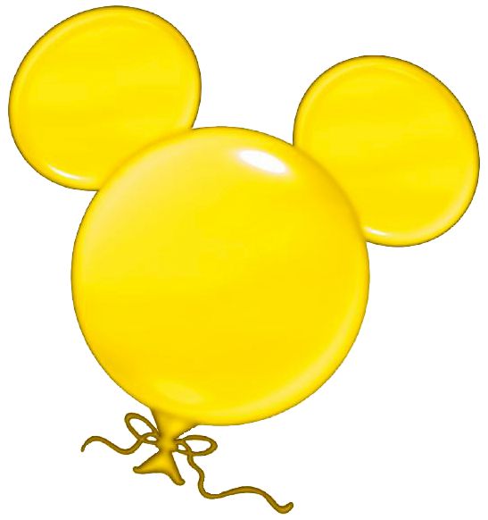 a yellow mickey mouse balloon with two ears