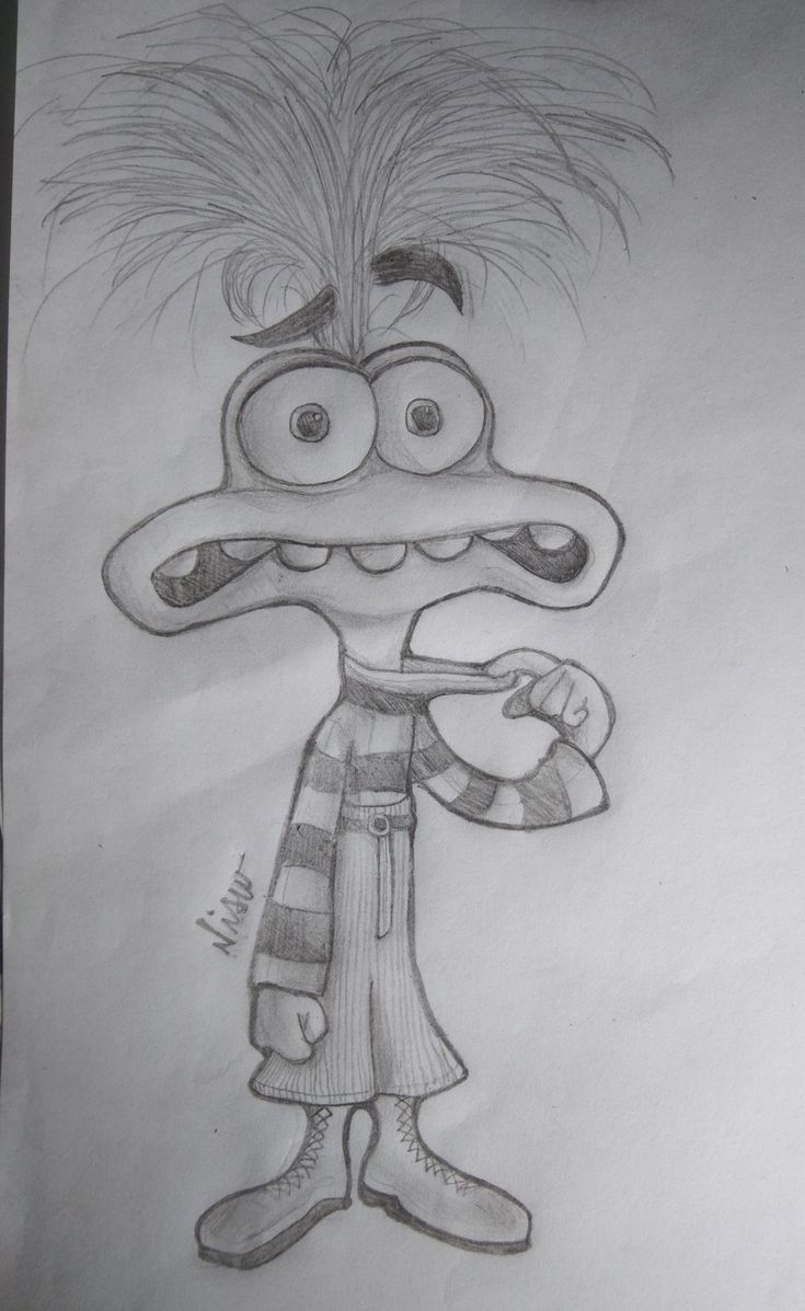 a pencil drawing of a cartoon character