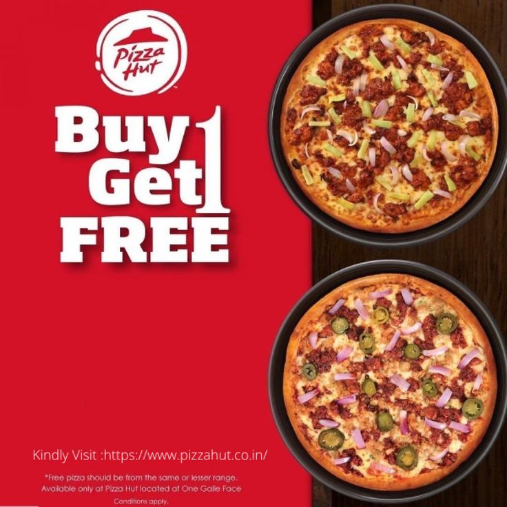 Buy 1 Get 1 Free with Pizza Hut | Visual.ly | Pizza hut, Pizza menu ...