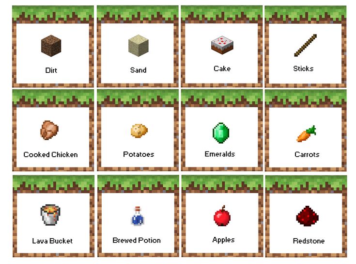 the different types of food in minecraft