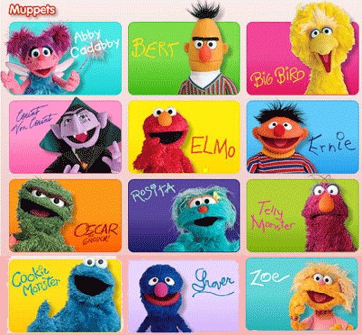 the sesame street website is displayed on a computer screen with an image of characters in different colors