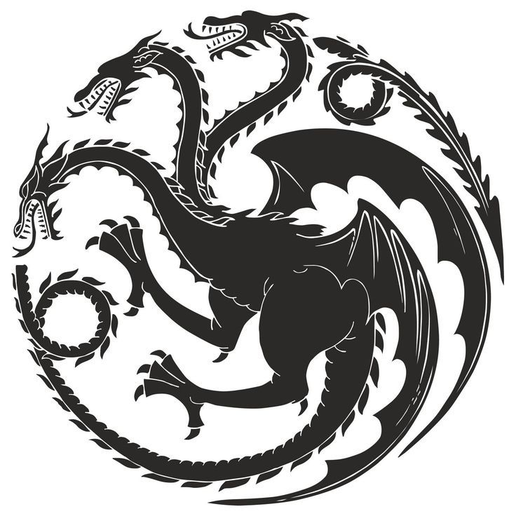 the logo for game of thrones with a black dragon on it's head