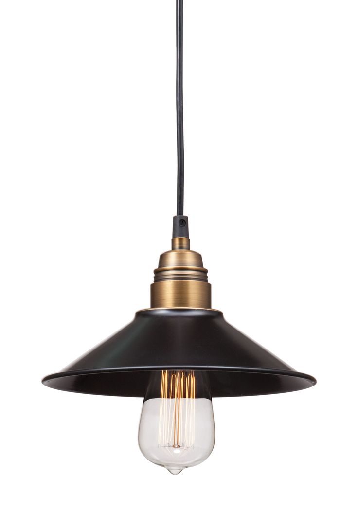 an industrial style pendant light with two bulbs hanging from the ceiling and one light bulb on top