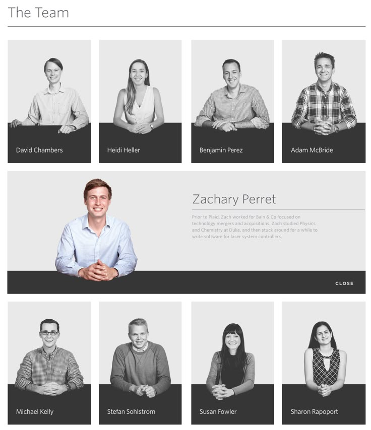 an image of the team page for a website design project, with several people sitting in front of them