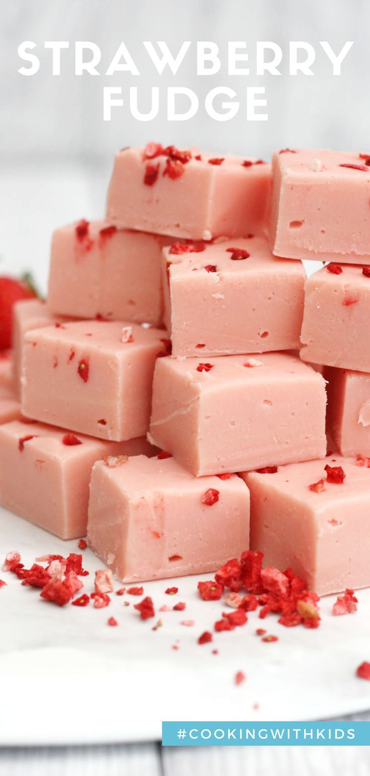 strawberry fudge is an easy and delicious dessert that's ready to be eaten