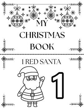 a christmas book with the number one on it and an image of santa claus in front