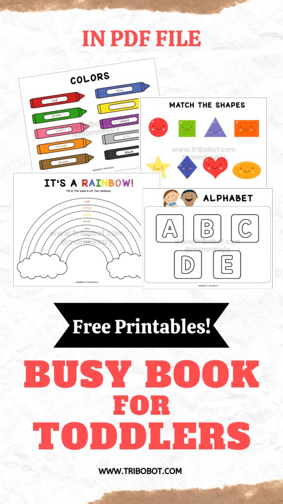 the free printable busy book for toddlers with pictures and instructions to help them learn how