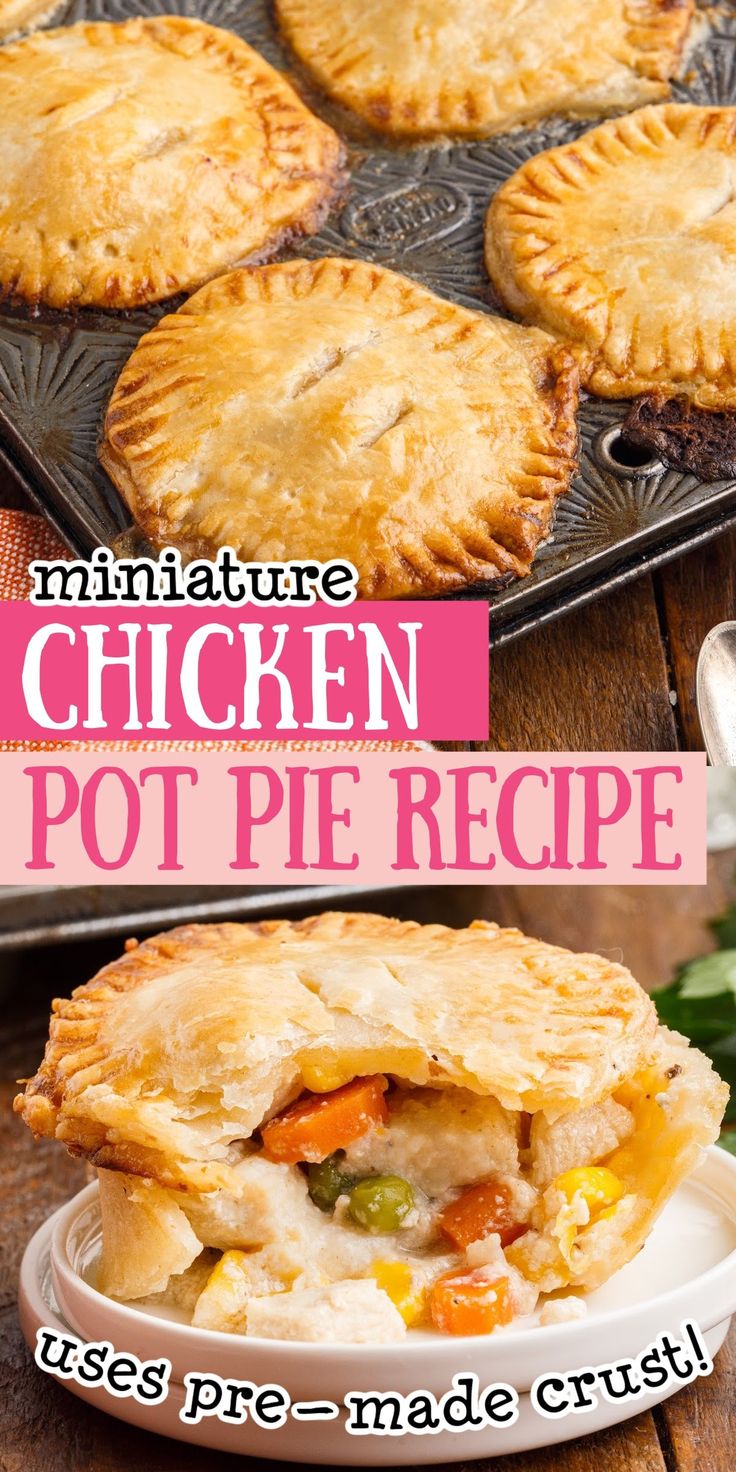 chicken pot pie recipe with text overlay