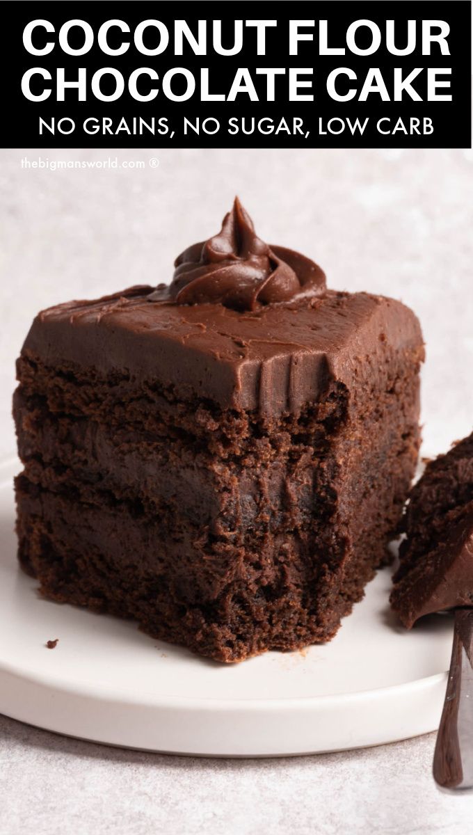 a piece of chocolate cake sitting on top of a white plate next to a fork